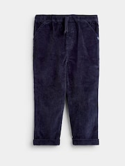 JoJo Maman Bébé Navy Blue Cord Pull-Up Trousers - Image 1 of 4