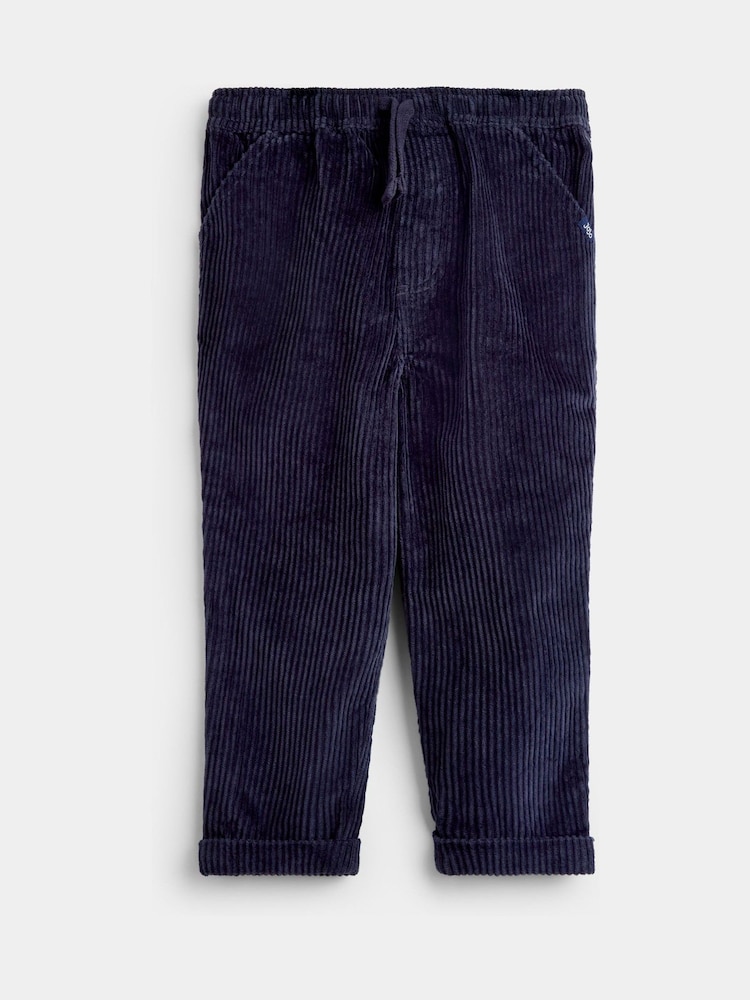 JoJo Maman Bébé Navy Blue Cord Pull-Up Trousers - Image 1 of 4 JoJo Maman Bébé Navy Blue Cord Pull-Up Trousers - Image 1 of 4