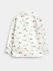 JoJo Maman Bébé Dark Green Christmas Car Print Shirt & Cord Trousers Set - Image 3 of 7