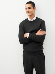 Black Regular Pure 100% Cotton Jumper - Image 3 of 6