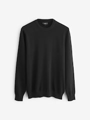 Black Regular Pure 100% Cotton Jumper - Image 5 of 6