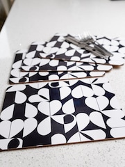 Beau And Elliot Set of 4 White Monochrome Brokenhearted Placemats - Image 1 of 4