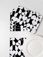 Beau And Elliot Set of 4 White Monochrome Brokenhearted Placemats - Image 3 of 4