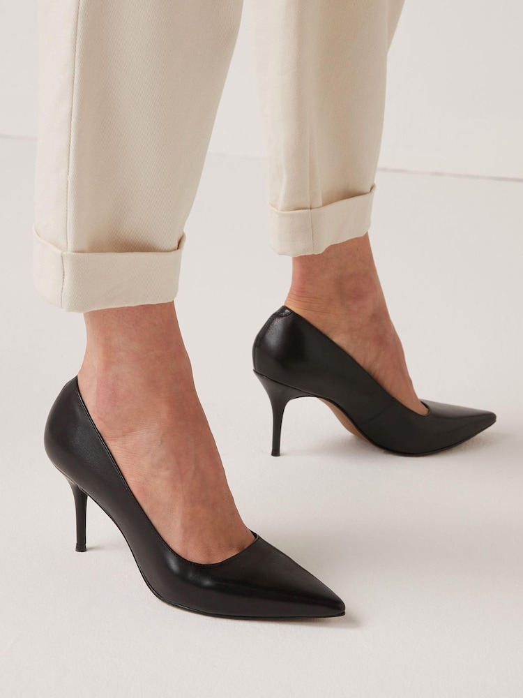 Black Regular/Wide Fit Forever Comfort® Leather Court Shoes - Image 5 of 5