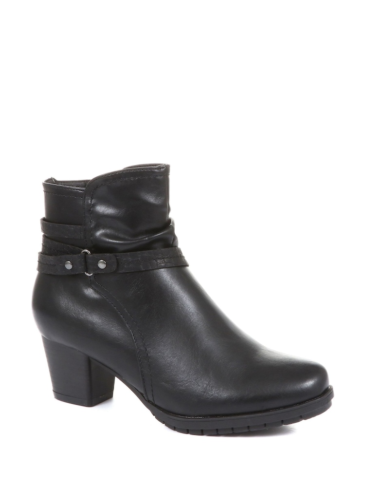 Pavers Ladies Black Slouch Ankle Boots - Image 2 of 5