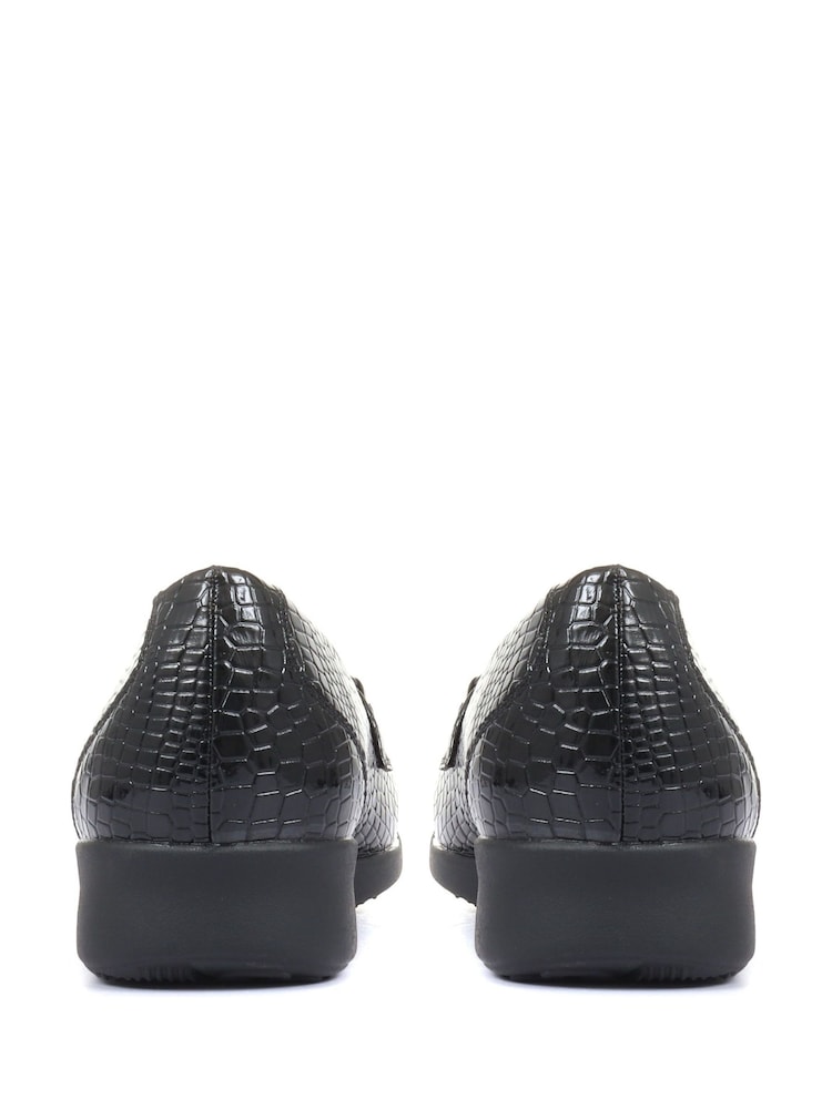 Črna s krokodiljim vzorcem - Pavers Patent Leather Ladies Loafers - Slika 2 iz 5 Črna s krokodiljim vzorcem - Pavers Patent Leather Ladies Loafers - Slika 2 iz 5