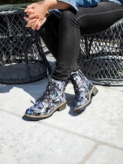 Pavers Black & Silver Pavers Ladies Lace Up Ankle Boots - Image 10 of 10