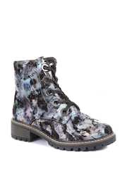 Pavers Black & Silver Pavers Ladies Lace Up Ankle Boots - Image 3 of 10