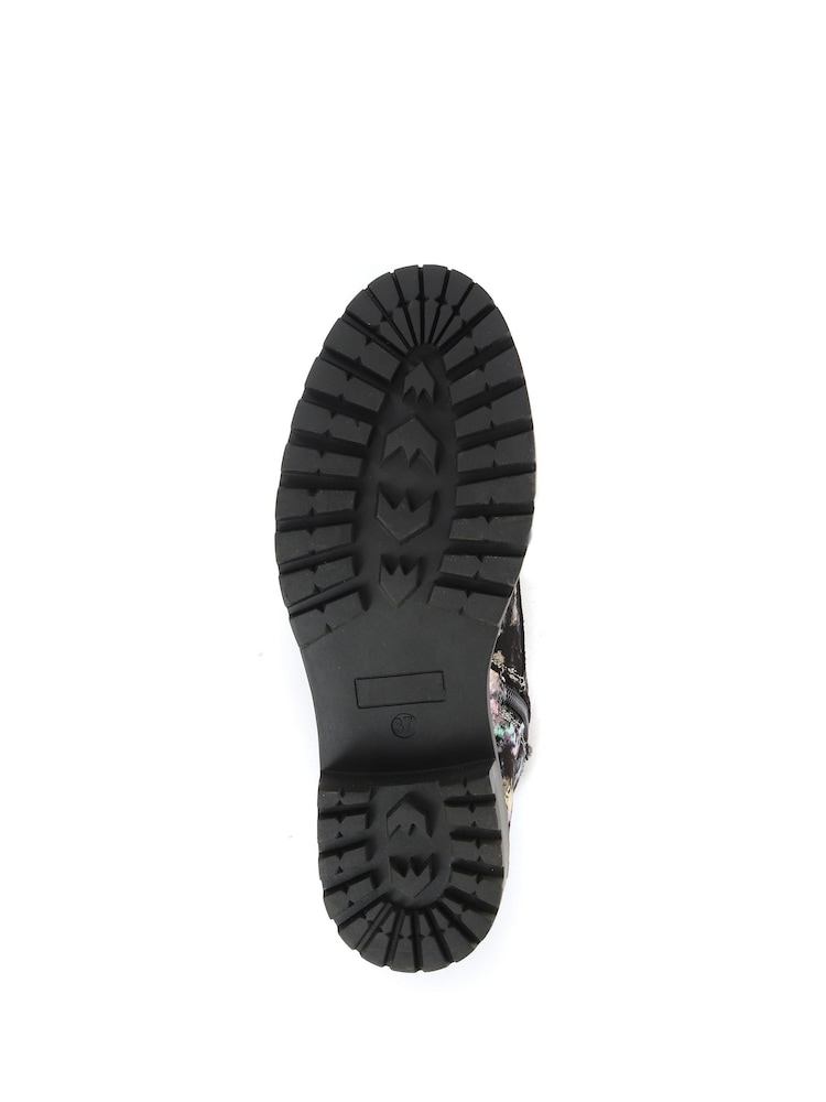 Pavers Black & Silver Pavers Ladies Lace Up Ankle Boots - Image 5 of 10