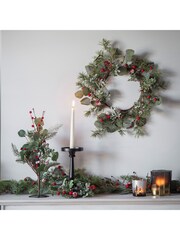 Gallery Home Red Ellis Eucalyptus With Snowy Red Berries Christmas Wreath - Image 1 of 1