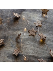 Gallery Home Natural Rich 20 LED Christmas Star Garland - Image 1 of 1