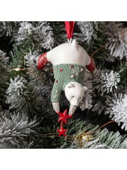 Gallery Home 3 Pack White Christmas Ivan Polar Bear Hanging Decorations - Image 1 of 2