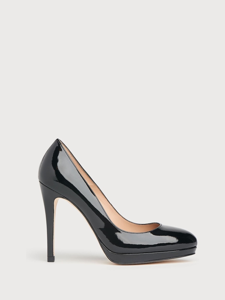 LK Bennett Black Sledge Patent Courts - Image 1 of 4