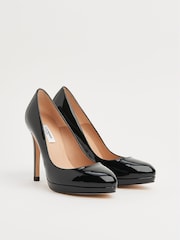 LK Bennett Black Sledge Patent Courts - Image 2 of 4