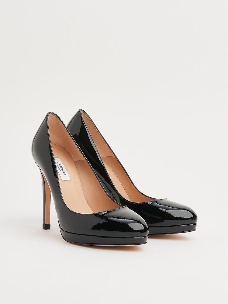LK Bennett Black Sledge Patent Courts - Image 2 of 4