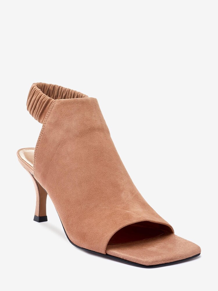 Camel Brown Signature Leather Ruched Shoe Boots - Image 2 of 6