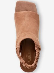 Camel Brown Signature Leather Ruched Shoe Boots - Image 3 of 6