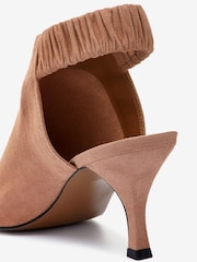 Camel Brown Signature Leather Ruched Shoe Boots - Image 4 of 6