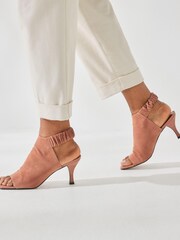 Camel Brown Signature Leather Ruched Shoe Boots - Image 5 of 6
