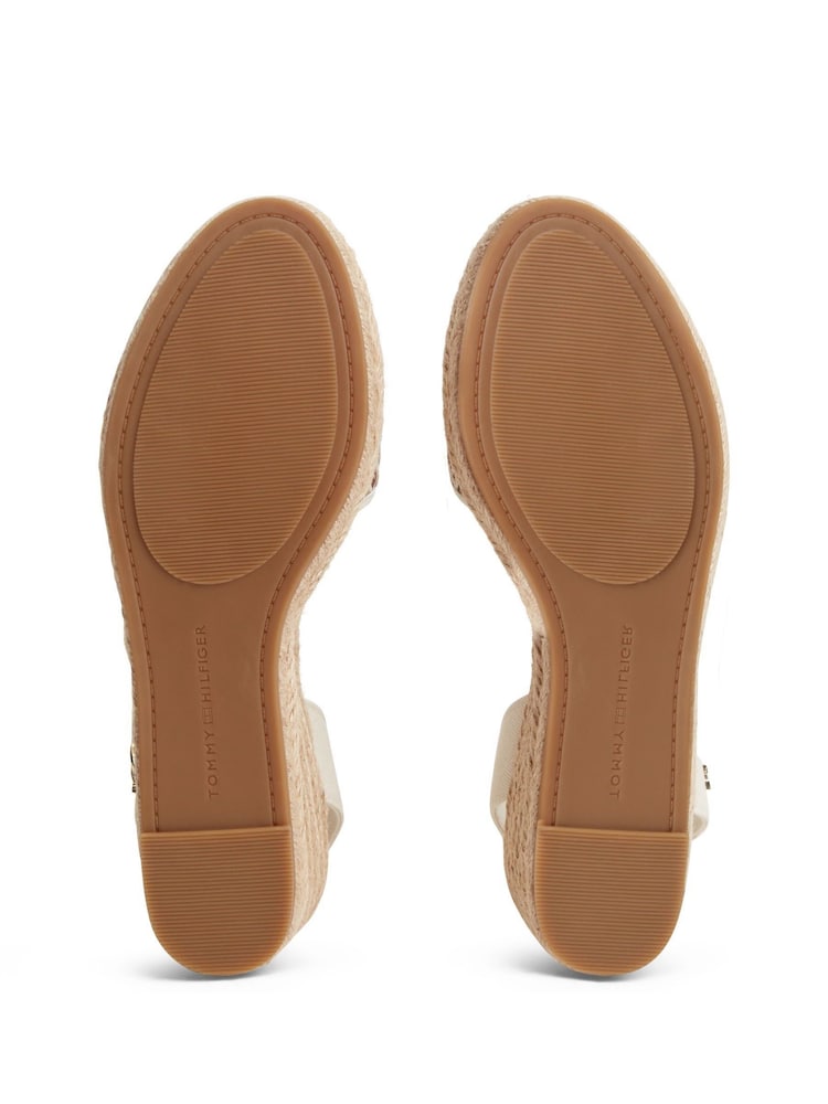 Tommy Hilfiger Brown Logo Plaque Jacquard Wedge Espadrilles Heels - Image 5 of 5 Tommy Hilfiger Brown Logo Plaque Jacquard Wedge Espadrilles Heels - Image 5 of 5