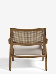 Bronx Wood Effect, Contemporary Linen Natural Abel Wooden Rattan Accent Chair - Image 5 of 8