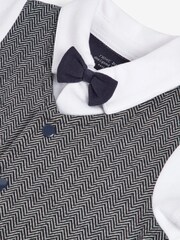 Grey/White Smart Bow Tie And Waistcoat Romper (0mths-2yrs) - Image 3 of 3