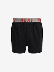 Black Colour Marl Waistband 4 pack Loose Fit Jersey Boxers - Image 4 of 10