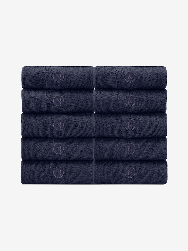 Navy Blue Logo 10 Pack Embroidered Lasting Fresh Socks - Image 2 of 4