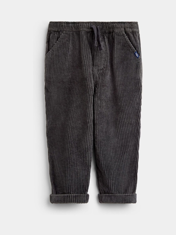 JoJo Maman Bébé Charcoal Grey Cord Pull-Up Trousers - Image 1 of 4 JoJo Maman Bébé Charcoal Grey Cord Pull-Up Trousers - Image 1 of 4