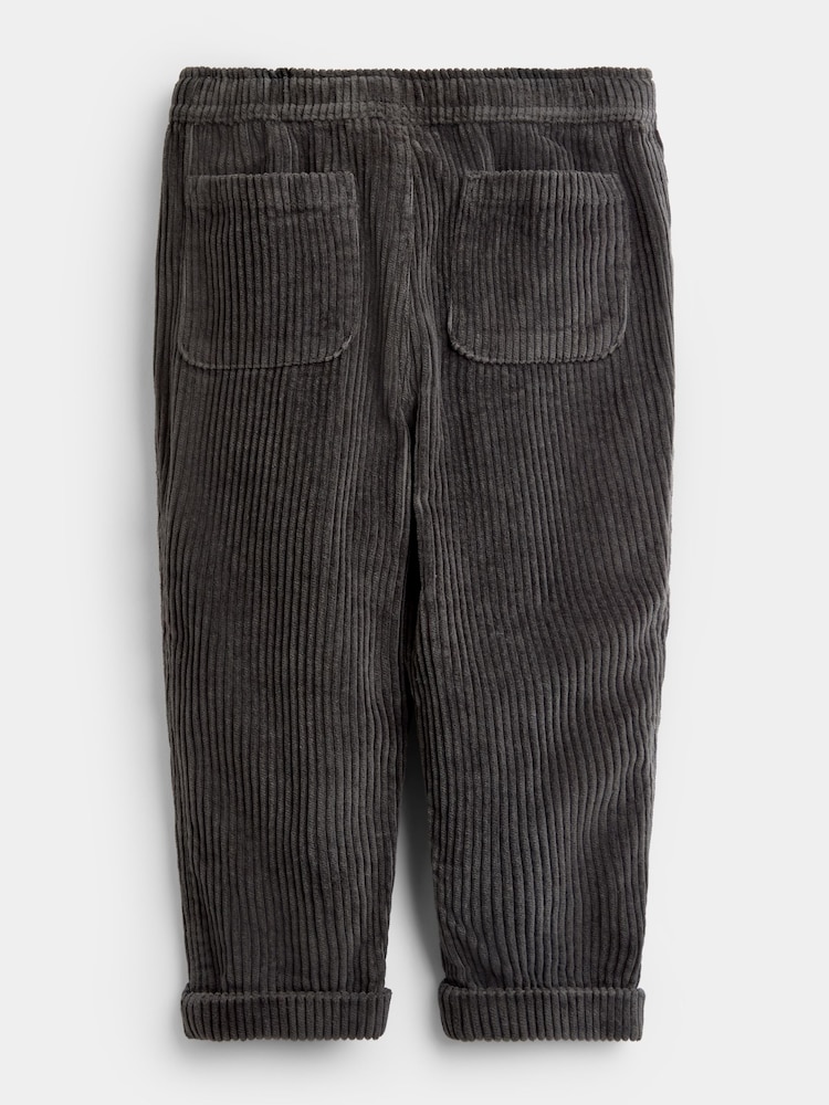 JoJo Maman Bébé Charcoal Grey Cord Pull-Up Trousers - Image 2 of 4 JoJo Maman Bébé Charcoal Grey Cord Pull-Up Trousers - Image 2 of 4