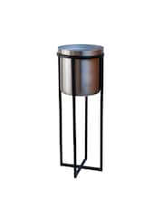 Ivyline Black Garden Small Pewter Calla Black Planter Stand - Image 1 of 2