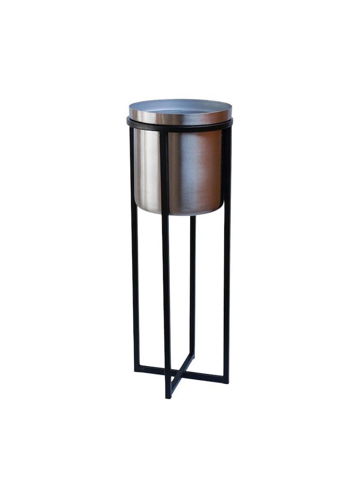 Ivyline Black Garden Small Pewter Calla Black Planter Stand - Image 1 of 2 Ivyline Black Garden Small Pewter Calla Black Planter Stand - Image 1 of 2