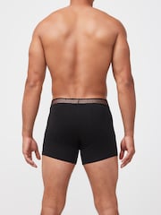 Black Metallic Pattern Waistband 4 pack A-Front Cotton Rich Boxers - Image 3 of 10
