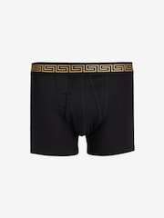 Black Metallic Pattern Waistband 4 pack A-Front Cotton Rich Boxers - Image 5 of 10