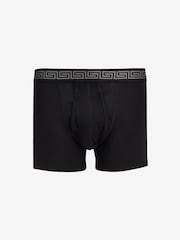 Black Metallic Pattern Waistband 4 pack A-Front Cotton Rich Boxers - Image 6 of 10