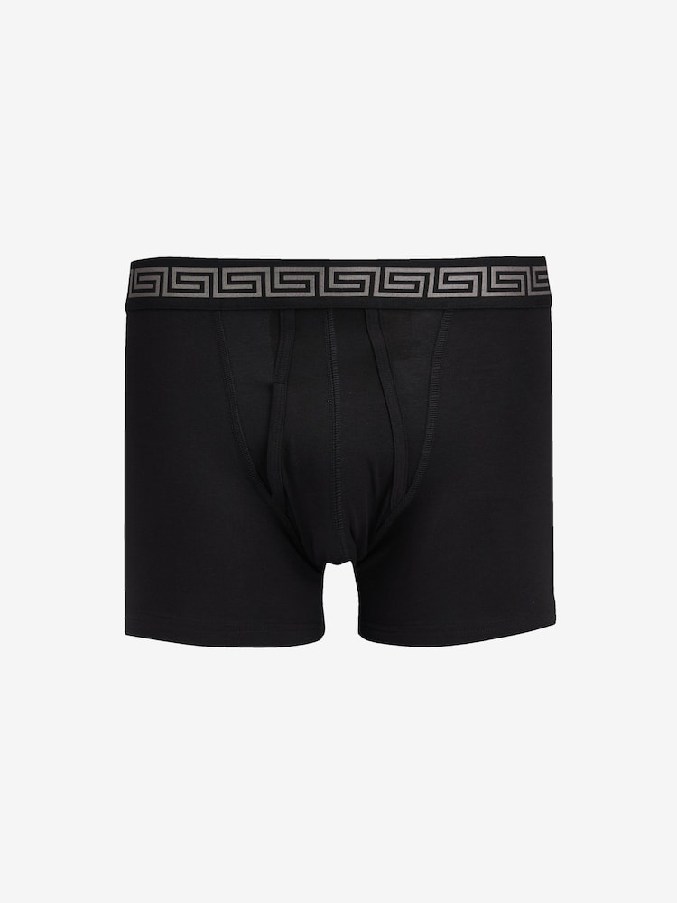 Black Metallic Pattern Waistband 4 pack A-Front Cotton Rich Boxers - Image 6 of 10