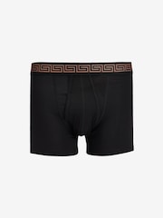Black Metallic Pattern Waistband 4 pack A-Front Cotton Rich Boxers - Image 8 of 10