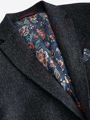 Marineblau/blau - Signature Moons Blazer aus strukturierter britischer Wolle mit Ellbogenaufnähern - Bild 5 von 7