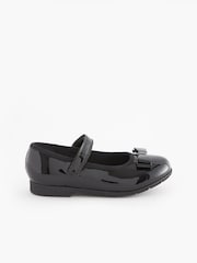 Black Patent Standard Fit (F) School Leather Bow Mary Jane Shoes - Image 2 of 6