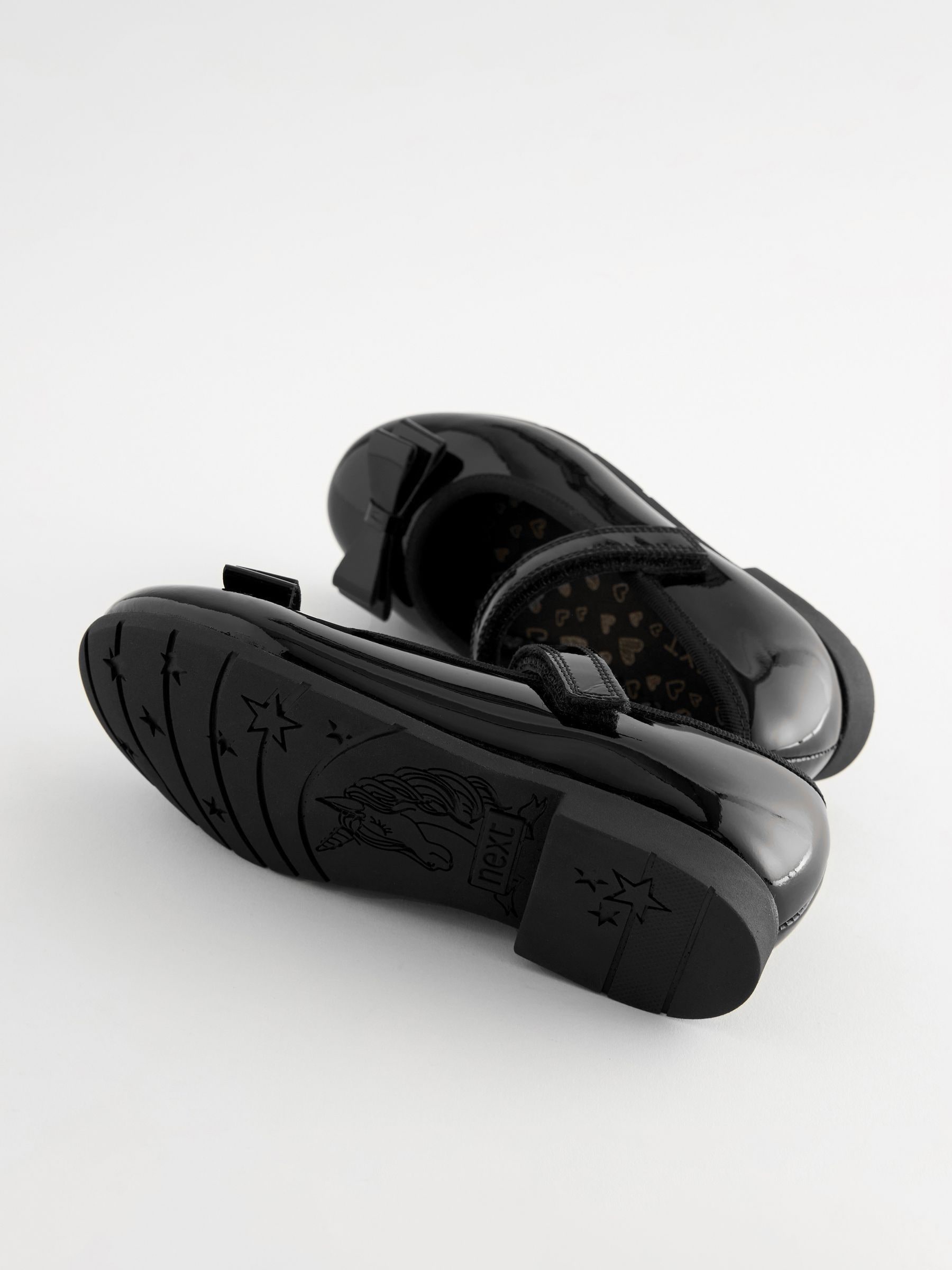 Buy Black Patent Standard Fit (F) School Leather Bow Mary Jane
