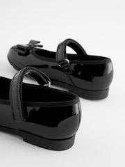 Black Patent Standard Fit (F) School Leather Bow Mary Jane Shoes - Image 6 of 6