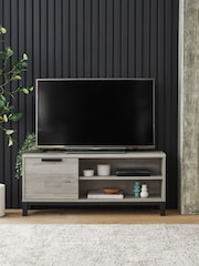 Grey Bronx Up to 50 inch Oak Effect TV Unit - Image 1 of 4