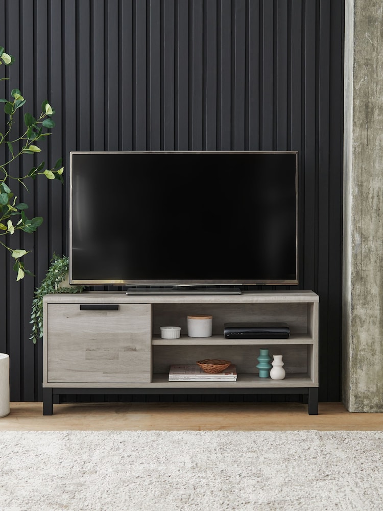 Grey Bronx Up to 50 inch Oak Effect TV Unit - Image 1 of 4