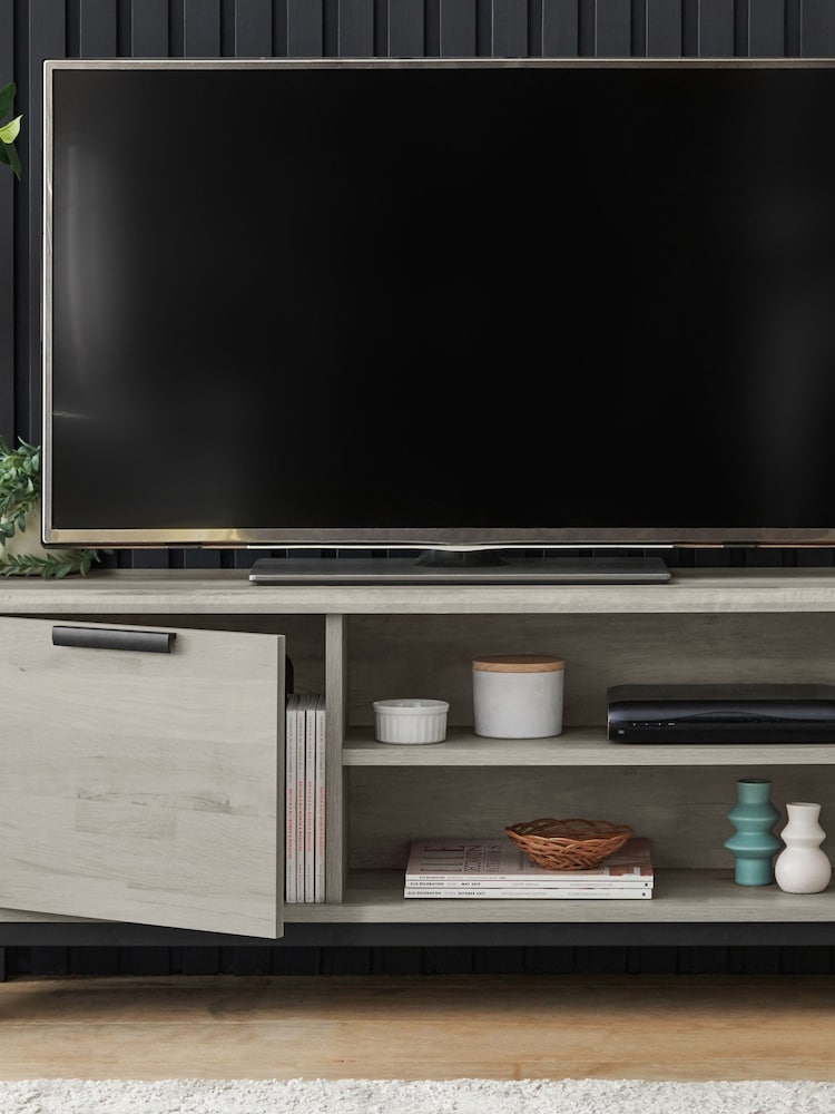 Grey Bronx Up to 50 inch Oak Effect TV Unit - Image 4 of 4