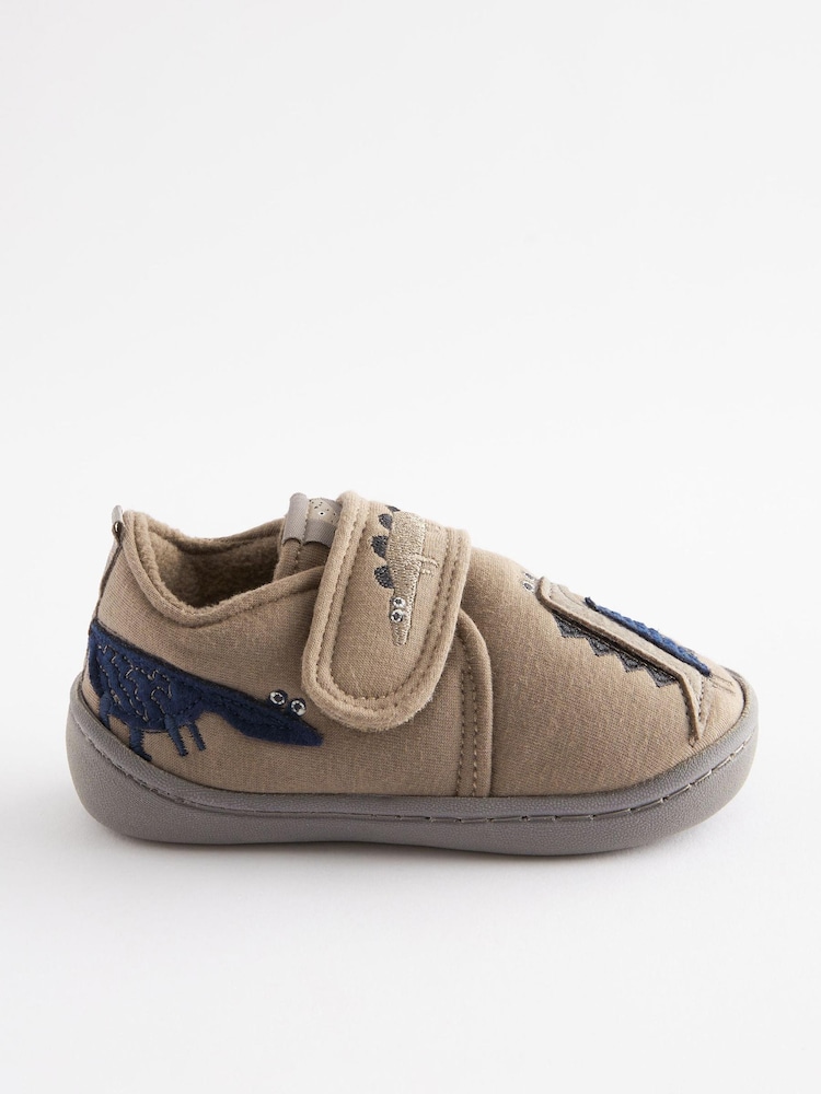 Stone Dino Touch Fastening Cupsole Print Slippers - Image 2 of 4