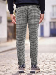 Brown Dogtooth Relaxed Tapered Nova Fides Formal Trousers - Image 2 of 9