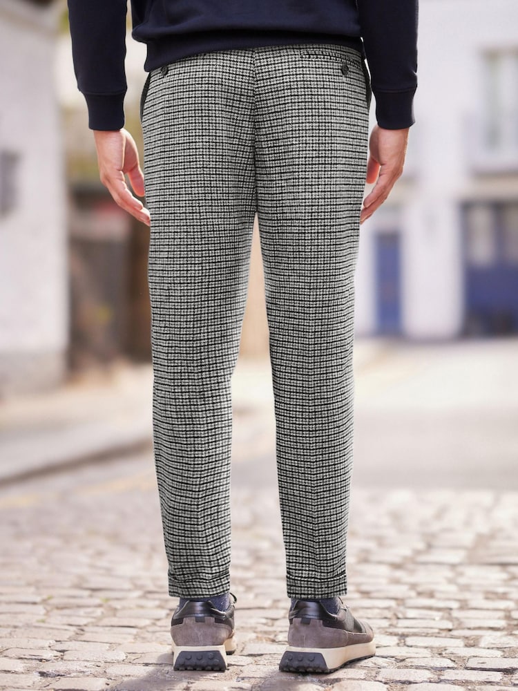 Brown Dogtooth Relaxed Tapered Nova Fides Formal Trousers - Image 2 of 9