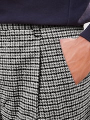 Brown Dogtooth Relaxed Tapered Nova Fides Formal Trousers - Image 5 of 9