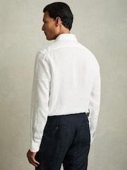 Reiss White Ruban Linen Cutaway-Collar Shirt - Image 4 of 8