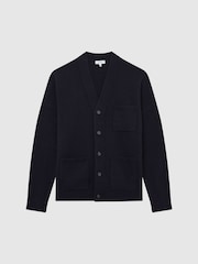 Reiss Navy Andrews Merino Wool Cardigan - Image 2 of 7